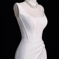 Minimalist Wedding Dress Spaghetti Straps Slit Mermaid Wedding Dress D3286