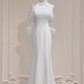 Elegant Wedding Dress Halter Bowknot Mermaid Wedding Dress D3287