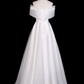 Elegant Wedding Dress A Line Off Shoulder Pleated Wedding Dress D3289