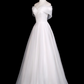 Elegant Wedding Dress A Line Off Shoulder Pleated Wedding Dress D3289