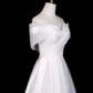Elegant Wedding Dress A Line Off Shoulder Pleated Wedding Dress D3289