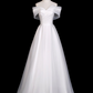 Elegant Wedding Dress A Line Off Shoulder Pleated Wedding Dress D3289