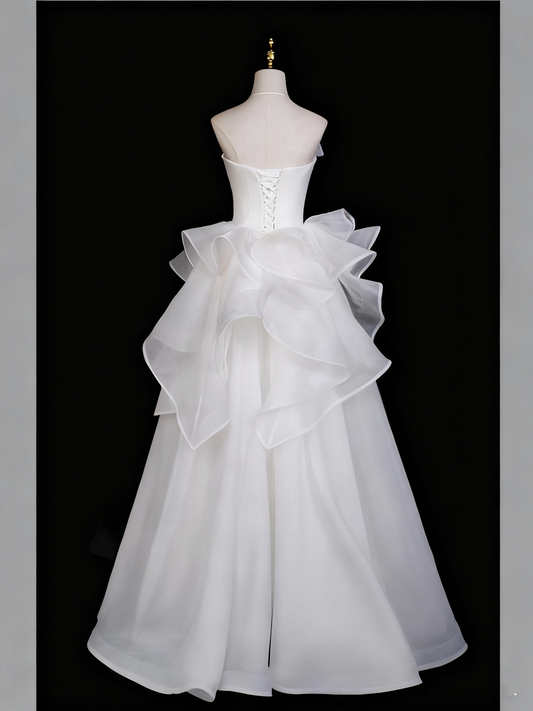Beauty Wedding Dress Strapless Pleated Ruffle Wedding Dress D3290