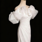 Charming Wedding Dress Off Shoulder Ruffle Pleated Mermaid Wedding Dress D3292