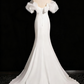 Charming Wedding Dress Off Shoulder Ruffle Pleated Mermaid Wedding Dress D3292