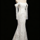 Pretty Wedding Dress Strapless Long Sleeve Mermaid Wedding Dress D3293