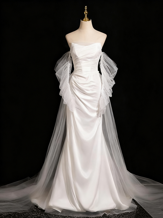 Popular Wedding Dress Strapless Tulle Mermaid Wedding Dress D3294