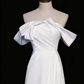 Newest Wedding Dress A Line Off Shoulder Pleated Slit Wedding Dress D3295