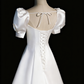 Robe de mariée populaire, coupe trapèze, décolleté en cœur, plissée, D3298