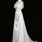 Robe de mariée élégante, coupe trapèze, épaules dénudées, plissée, D3299