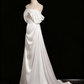 Charmante robe de mariée trapèze plissée à épaules dénudées D3303