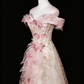 Stunning Prom Dress A Line Off Shoulder Floral Prom Dress Evening Gown Birthday Party Dress   D3306