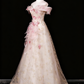 Stunning Prom Dress A Line Off Shoulder Floral Prom Dress Evening Gown Birthday Party Dress   D3306
