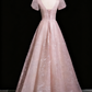 Robe de bal élégante, coupe trapèze, col en V, tenue de soirée, tenue de fête d'anniversaire, D3310