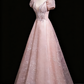 Robe de bal élégante, coupe trapèze, col en V, tenue de soirée, tenue de fête d'anniversaire, D3310