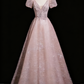 Robe de bal élégante, coupe trapèze, col en V, tenue de soirée, tenue de fête d'anniversaire, D3310