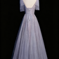 Stunning Prom Dress V-neck Tulle Pleated Birthday Party Outfits Evening Gown    D3314