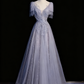 Stunning Prom Dress V-neck Tulle Pleated Birthday Party Outfits Evening Gown    D3314