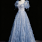 Gorgeous Prom Dress A Line V-neck Pleated Birthday Party Outfits Evening Dress     D3315