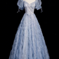 Gorgeous Prom Dress A Line V-neck Pleated Birthday Party Outfits Evening Dress     D3315