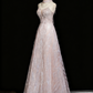 Shiny Prom Dress A Line Spaghetti Straps Evening Dress Birthday Party Outfits      D3316
