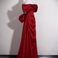 Elegant Prom Dress A Line Wine Red Off Shoulder Birthday Party Outfits Evening Gown   D3321