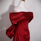 Elegant Prom Dress A Line Wine Red Off Shoulder Birthday Party Outfits Evening Gown   D3321