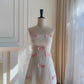 Robe de soirée courte sans bretelles, coupe trapèze, tenue de fête d'anniversaire, D3325
