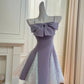 Robe de soirée trapèze à bretelles spaghetti, courte et plissée, tenue de bal d'anniversaire, D3333