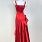 Superbe robe de bal à col carré et plissée, tenue de cocktail pour anniversaire, D3345