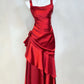 Superbe robe de bal à col carré et plissée, tenue de cocktail pour anniversaire, D3345