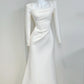 Robe de bal minimaliste, col carré, plissée, style sirène, robe de cocktail, robe de soirée D3346