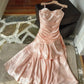 Charmante robe de bal à bretelles spaghetti, plissée et à volants, tenue de cocktail pour fête d'anniversaire D3350