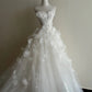 Pretty Prom Dress Strapless Flower Tulle Evening Dress Gala Dress D3359