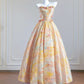Colorful Prom Dress A Line Sweetheart Pleated Print Evening Dress Quinceanera Dress Ball Gown    D3362