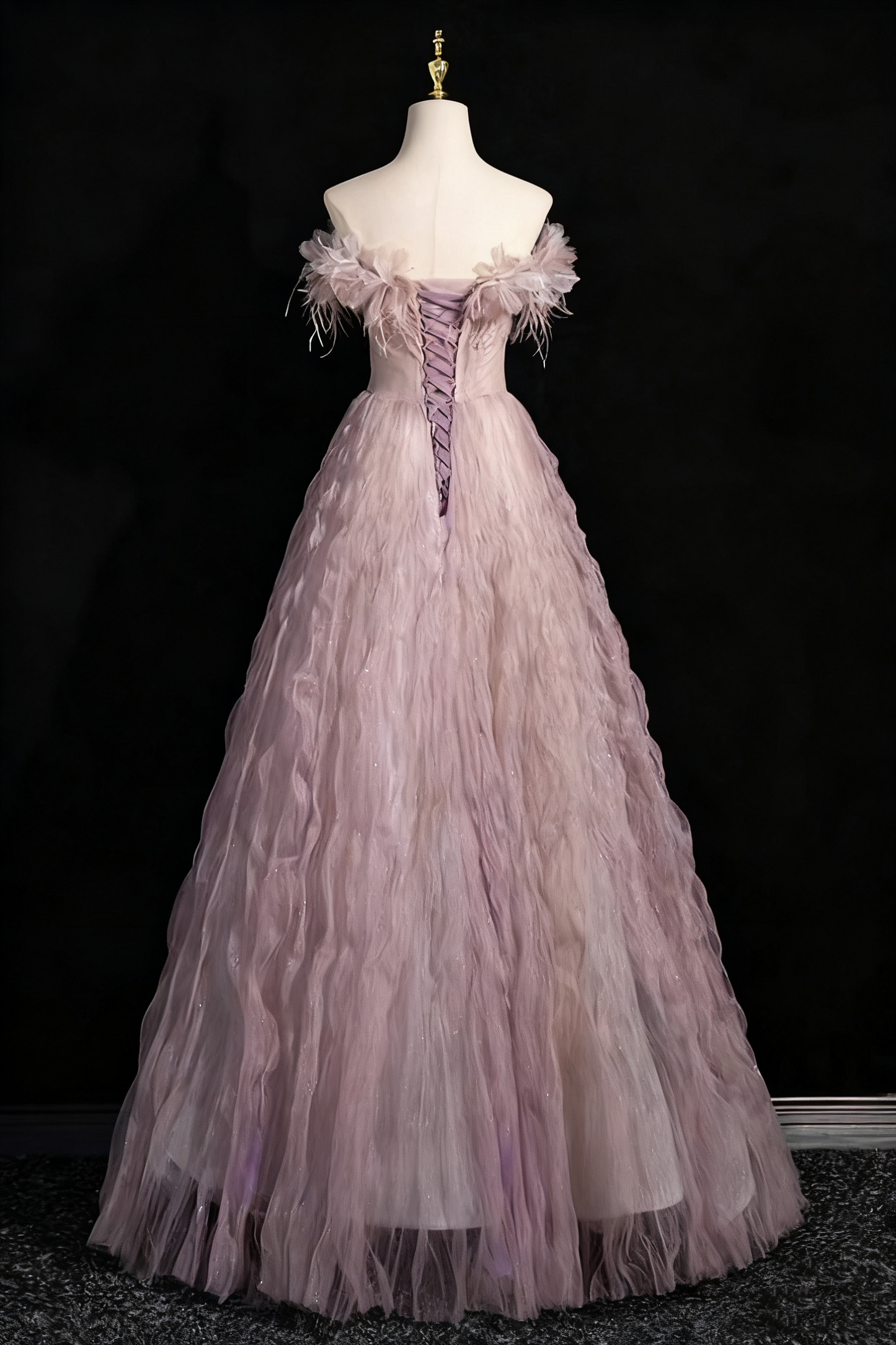 Robe de bal de beauté à épaules dénudées en tulle, robe de soirée, robe de fête d'anniversaire, D3367