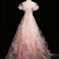 Superbe robe de bal à épaules dénudées et volants en tulle, robe de soirée, robe de fête d'anniversaire D3368