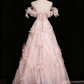 Robe de bal élégante en tulle à fleurs et épaules dénudées, robe de soirée Quinceanera D3369