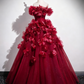 Superbe robe de bal à épaules dénudées et tulle plissé, robe de soirée Quinceanera D3370
