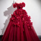 Superbe robe de bal à épaules dénudées et tulle plissé, robe de soirée Quinceanera D3370
