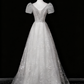 Robe de bal brillante, coupe trapèze, col en V, en tulle, robe de soirée, robe de Quinceanera, D3371