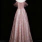 Robe de bal brillante, coupe trapèze, épaules dénudées, robe de soirée en cristal, robe de Quinceanera, D3372