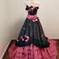 Robe de bal mignonne, sans bretelles, à volants, robe de bal, robe de Quinceanera, robe de fête d'anniversaire, D3376