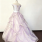 Robe de bal de beauté, col ras du cou, en tulle, robe de Quinceanera, robe de soirée, robe de bal D3380