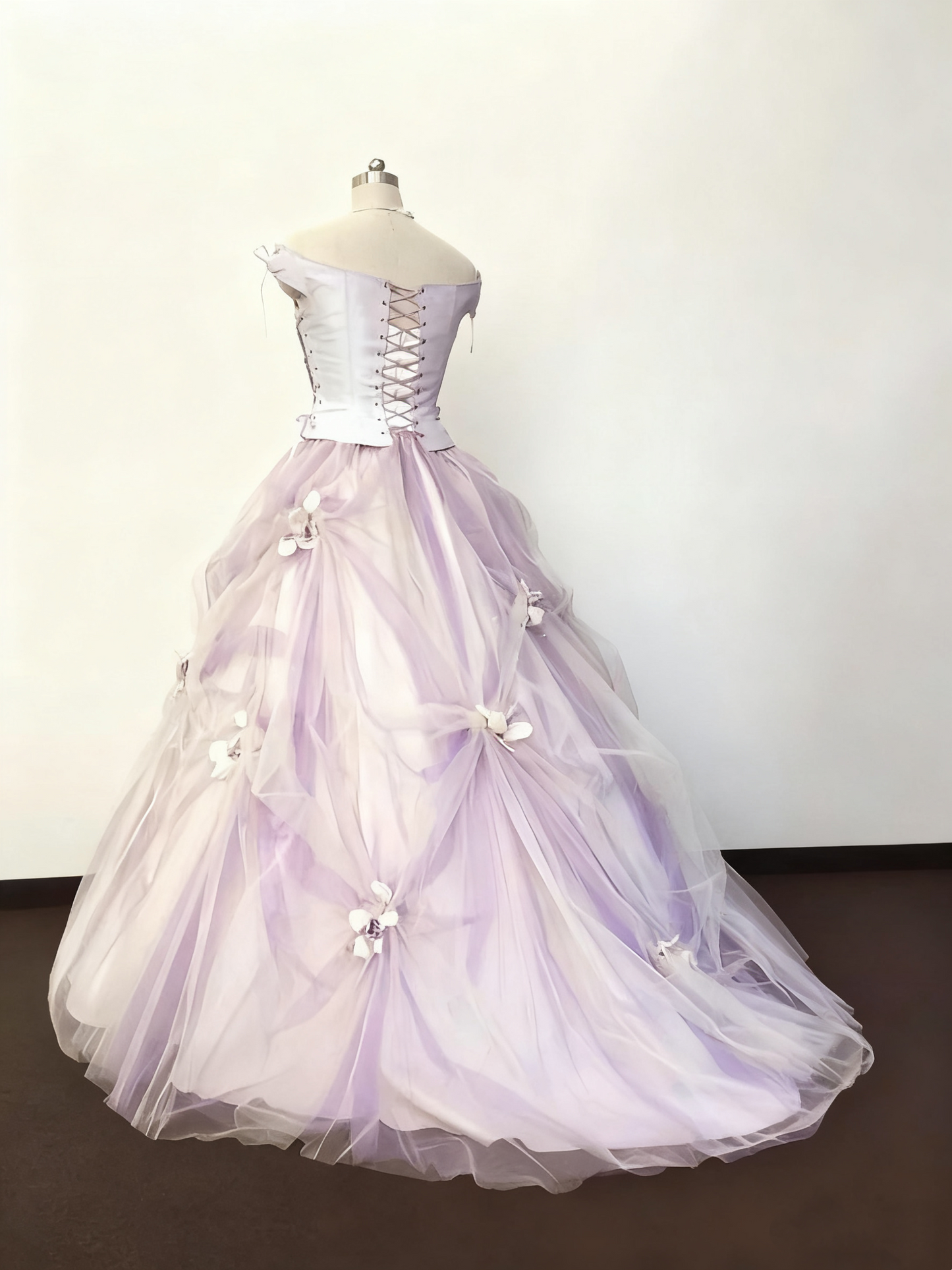 Robe de bal de beauté, col ras du cou, en tulle, robe de Quinceanera, robe de soirée, robe de bal D3380