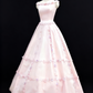 Jolie robe de bal plissée à épaules dénudées, robe de soirée, robe de bal, D3384