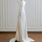 Robe de mariée minimaliste, coupe A, dos nu, D3386