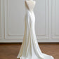 Robe de mariée minimaliste, coupe A, dos nu, D3386
