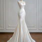 Robe de mariée élégante, décolleté en cœur, plissée, style sirène, D3389