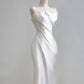 Jolie robe de mariée sirène plissée sans bretelles D3390